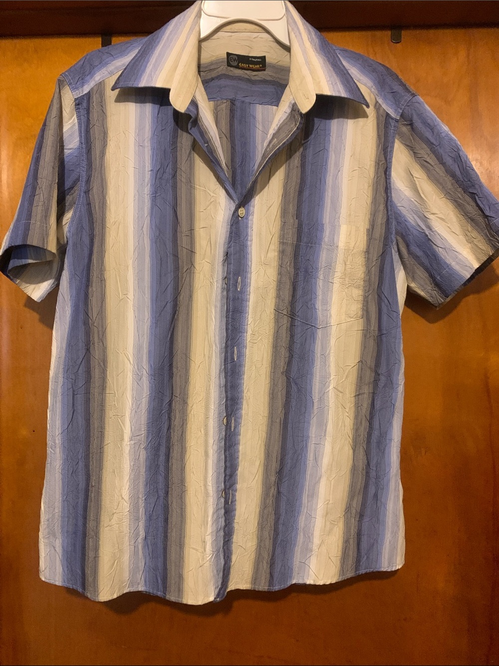 Easy Wear Size 4 Blue/Tan Striped Top